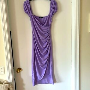 Women’s Bershka cap sleeve Wrap Front Midi Dress